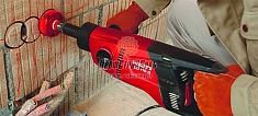 Использование коронки для подрозетников по кирпичу Hilti 107S SPX-L