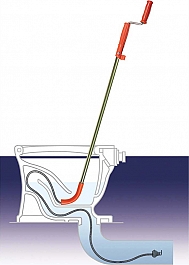 Применение прочистки засора унитаза General Pipe Cleaners Utility 3PJH