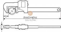 Размеры ключа трубного рычажного Super-Ego Stillson Eco 10"