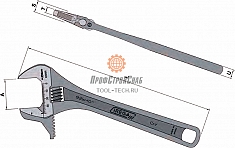 Размеры разводного ключа с реверсивной губкой Irega 99WR-10"