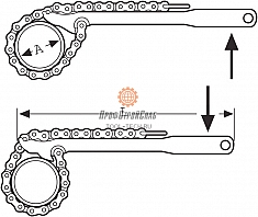 Размеры реверсивного цепного ключа Super-Ego